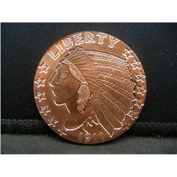 Copper Round .999 Indian Design