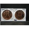 Image 1 : (2) Copper Rounds .999 Walking Liberty and Statue of Liberty Designs