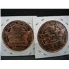 Image 3 : (2) Copper Rounds .999 Bears and Draped Design