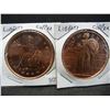 Image 2 : (2) Copper Round .999 Standing Liberty and Sitting Liberty Design
