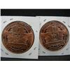 Image 3 : (2) Copper Round .999 Standing Liberty and Sitting Liberty Design