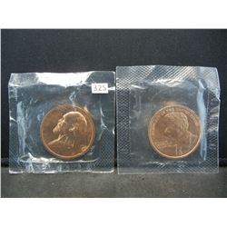 (2) Copper Rounds, Clinton Inauguration, James Garfield Inauguration
