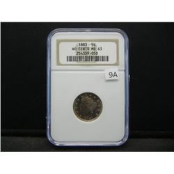 1883 No Cents Liberty V Nickel.   NGC MS 63.