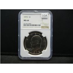 1973 Ike $1.  NGC MS 64.