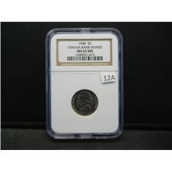 1940 Jefferson 5c.  Omaha Bank Hoard.  NGC MS 65 5FS.