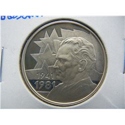 1981 Yugoslavia 1000 Dinara.  Proof.  Silver.