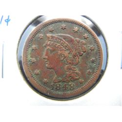1848 Large 1c.  VF Details.