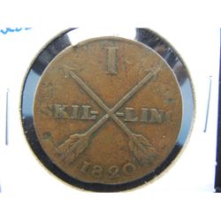 1820 Sweden 1 Skilling.