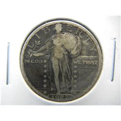 1927-D Standing Liberty 25c.  VF.  Tone.