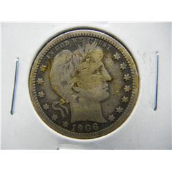 1906-O Barber 25c.  Fine Details.