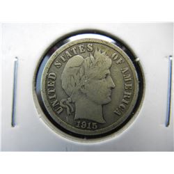 1915-S Barber 10c.  Fine.