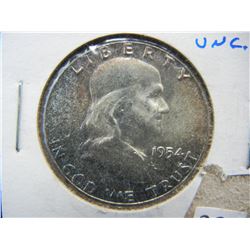 1954 Franklin 50c.  Gem Toned UNC.