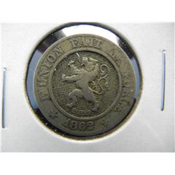 1862 Belgium 10 Centime.