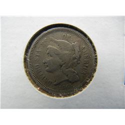 1865 3c Nickel.  VF.