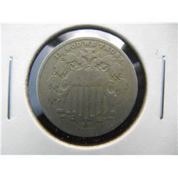 1882 Shield 5c.  VF.
