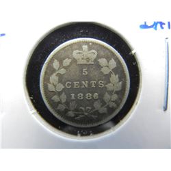 186 Canada 5c Silver.  VF.  Scarce Date.