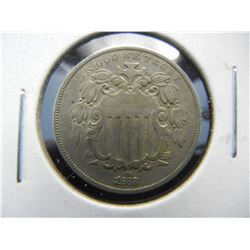 1868 Shield 5c.  Nice XF.