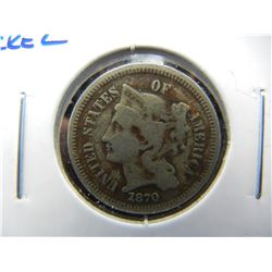1870 3c Nickel.  VG Details.