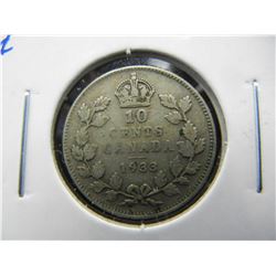 1933 Canada 10c.  Low Mintage.