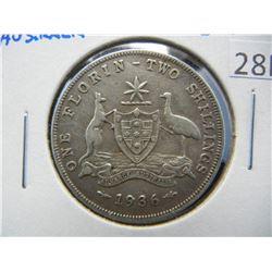 1936 Australia Silver Florin.  Nice.