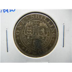 1901 Great Britain Silver Shilling.
