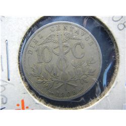 1908 Bolivia 10 Centavos.