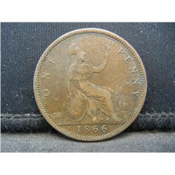 1866 Great Britain 1 Penny.  Scarce.