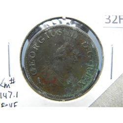 1805 Ireland 1/2 Penny.  F-VF.