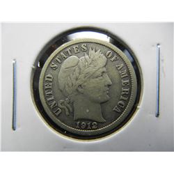 1912-S Barber 10c.  VF.