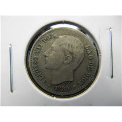 1880 Spain Silver 50c.