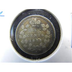1872-H Canada 5c Silver.  Fine.  Scarce.