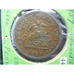 1857 Canada 1 Penny Token.