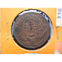 1844 Canada 1/2 Penny Token.