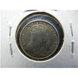 1902 Canada 5c.  Silver.  XF.