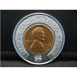 Gold Leaf Tobacco Farm.  Princeton, Ontario, Canada.  Encased 1963-D Lincoln 1c.