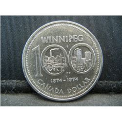 1974 Canada Winnipeg (1874-1974) Centennial Dollar.