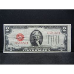 1928-G $2 Red Seal Silver Certificate.  Nice Crisp Note.  Serial # E05056724A