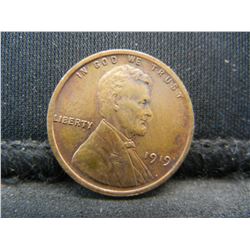 1919 Red Brown Uncirculated Lincoln Head Cent.