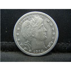 1914 Barber Quarter, Full Bold Liberty VF+.