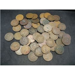 Lot of 50 1880 Indian Head Cents.