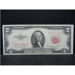 1953-B $2 Red Seal Nice Crisp United States Note.  Serial # A71005091A.