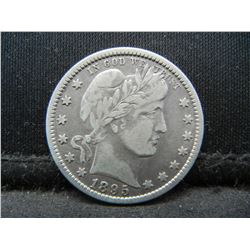 1895-O Barber Quarter, Full Bold Liberty, Very Fine.