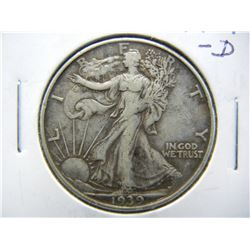 1939 D Walking Liberty Half Dollar