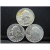 Image 1 : (3) SILVER (90%) QUARTERS (1964/1958/1964)