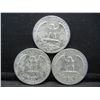 Image 2 : (3) SILVER (90%) QUARTERS (1964/1958/1964)