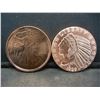 Image 1 : (2) COPPER 1 OZ ROUNDS (1929 INDIAN/LIBERTY)