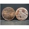 Image 2 : (2) COPPER 1 OZ ROUNDS (1929 INDIAN/LIBERTY)