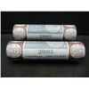 Image 1 : 2005 P and D Mint Wrapped Rolls of Westward Journey Buffalo Nickels.  GEM.