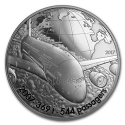 2017 Proof Silver 10 Aviation & History (Airbus A380)