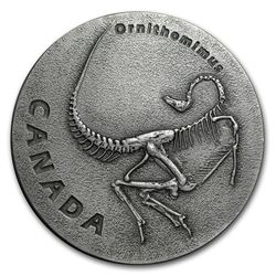 2017 Canada 1 oz Ag Ancient Canada: Ornithomimus (Antique Finish)